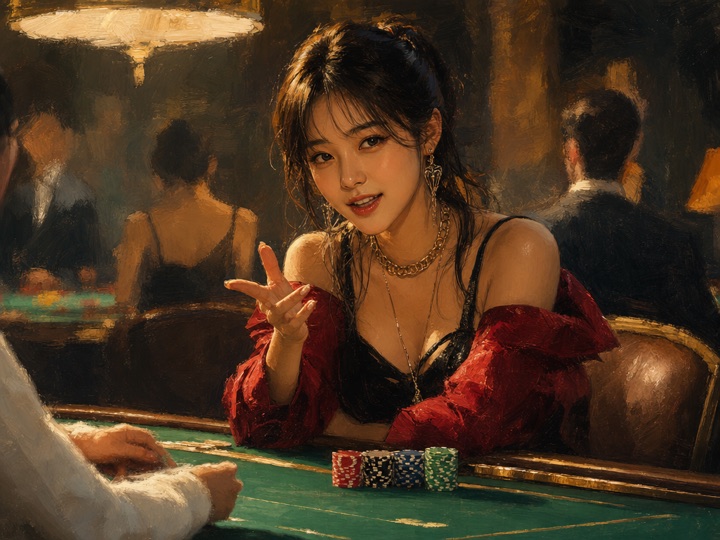 A pop star at a casino table, explaining the freeze